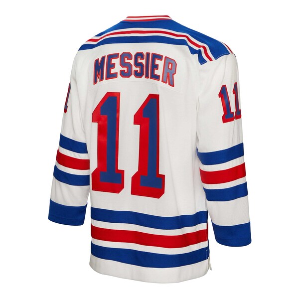 Mark Messier New York Rangers Captain Patch 1993/94 Blue Line Player Jersey - White/Blue - Image 11