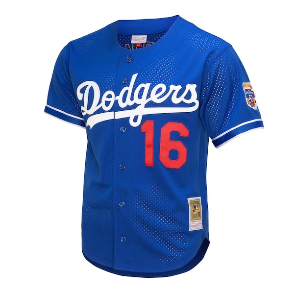 Hideo Nomo Los Angeles Dodgers Cooperstown Collection Mesh Batting Practice Button-Up Jersey - Royal - Image 2