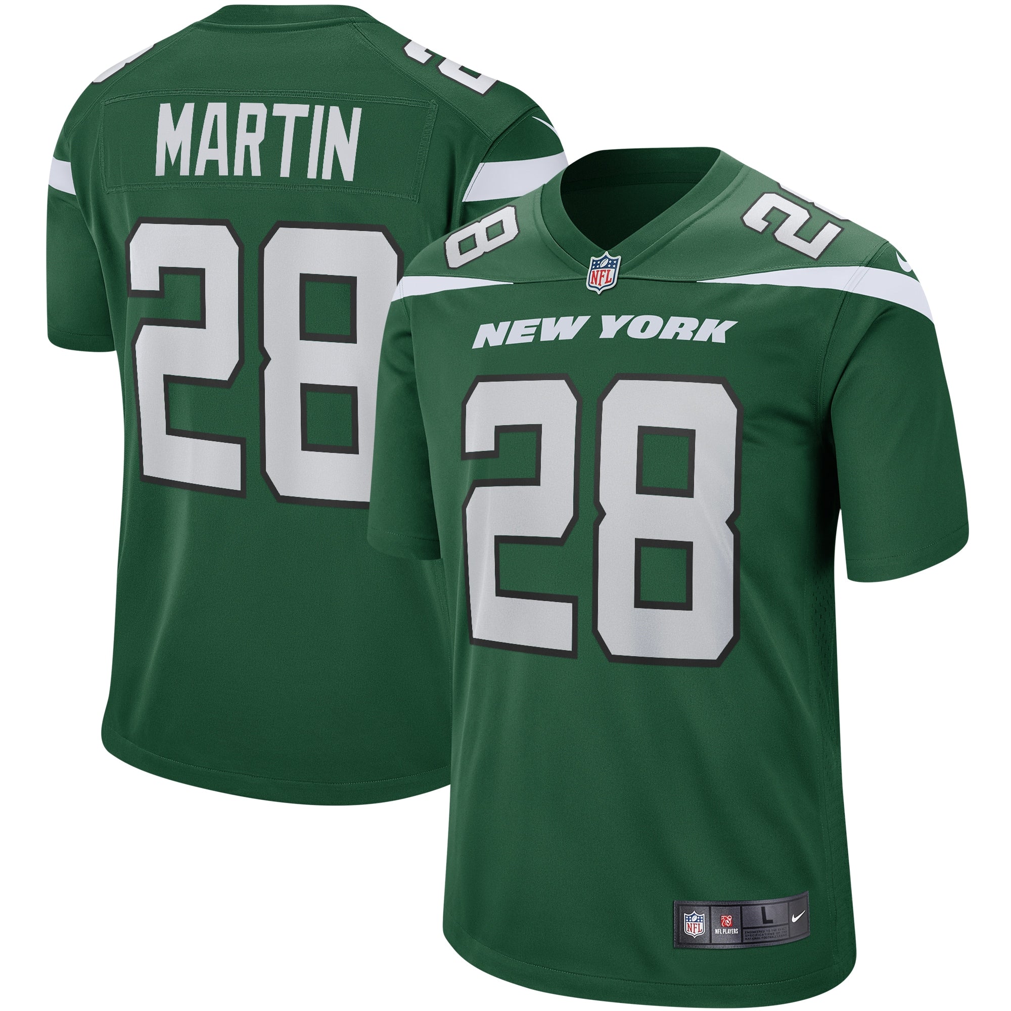 Curtis Martin New York Jets Nike Legacy Retired Player Game Jersey - White/Green - Image 9