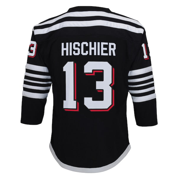 Nico Hischier New Jersey Devils Youth 2021/22 Alternate Replica Player Jersey - Black - Image 3
