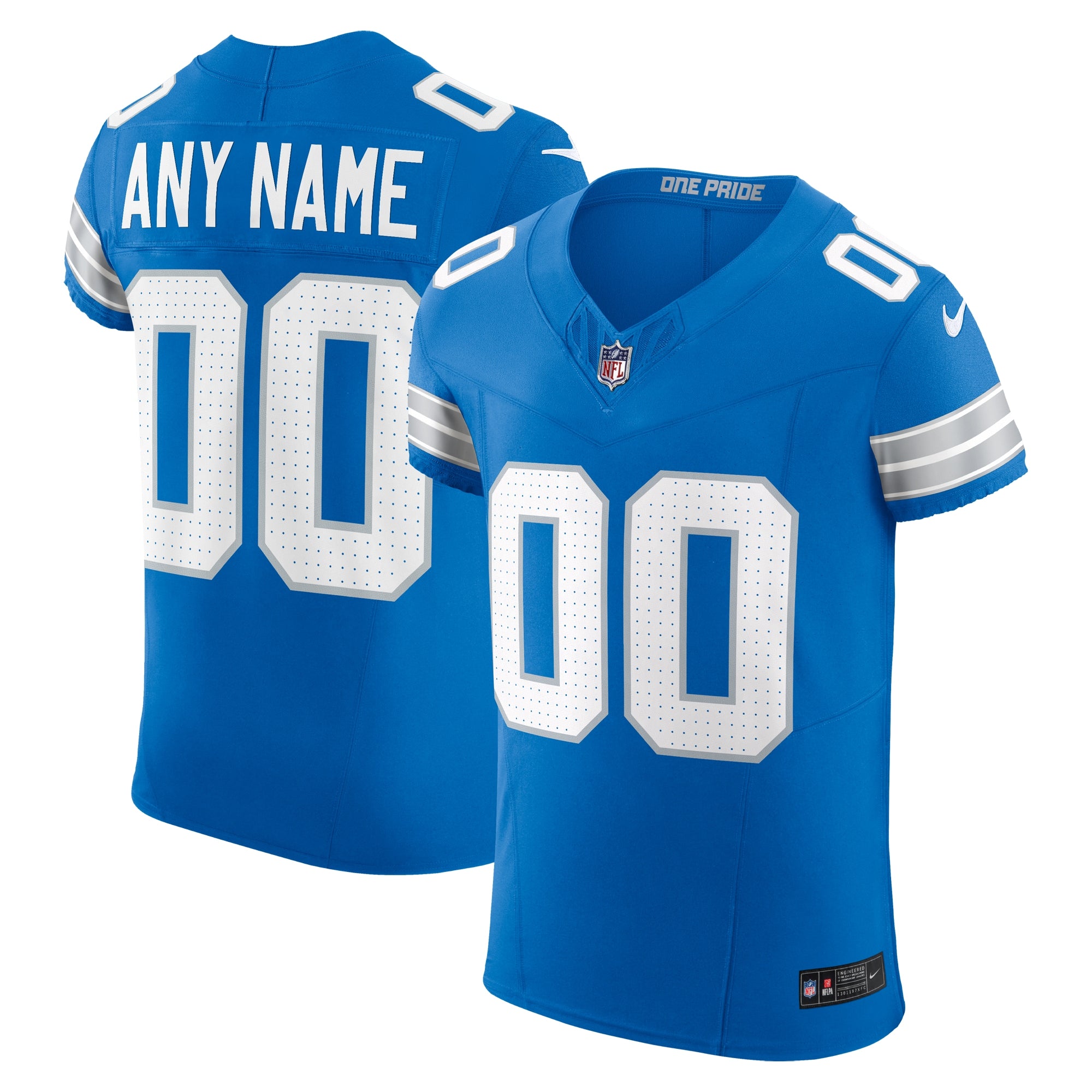 Detroit Lions Nike Alternate Vapor F.U.S.E. Elite Custom Jersey - Black/Blue - Image 5