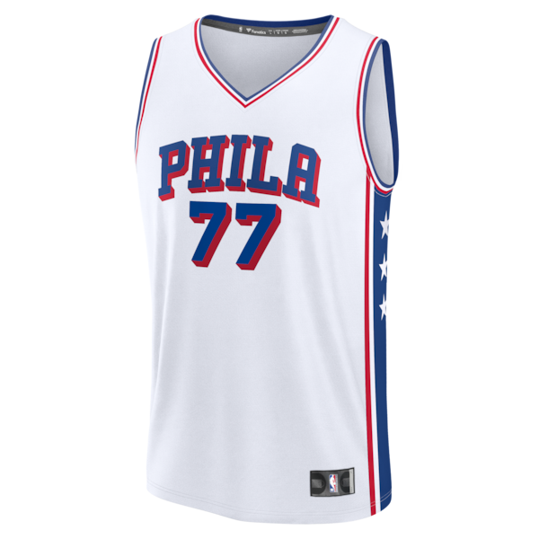 VJ Edgecombe Philadelphia 76ers Fast Break Replica Jersey - White - Association Edition - Image 2