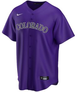 Alternative view of Colorado Rockies Nike Alternate Replica Custom Jersey - Purple