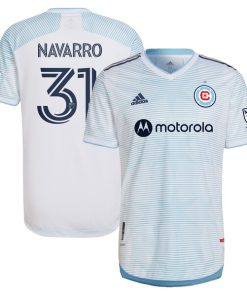 Miguel Navarro Chicago Fire adidas 2022 Lakefront Kit Authentic Player Jersey - White