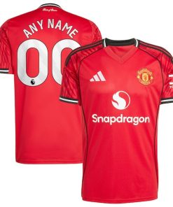Alternative view of Manchester United adidas Home 2025/26 Custom Replica Jersey - Red/White