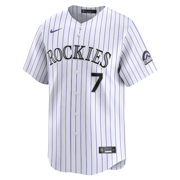 Brendan Rodgers Colorado Rockies Nike Home Limited Player Jersey - White - Image 2