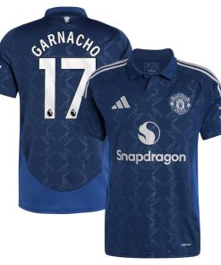 Alternative view of Alejandro Garnacho Manchester United adidas 2024/25 Away Replica Player Jersey - Navy