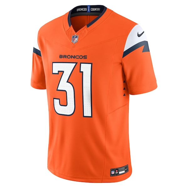 Justin Simmons Denver Broncos Nike Vapor F.U.S.E. Limited Jersey - Orange/Navy/White - Image 3
