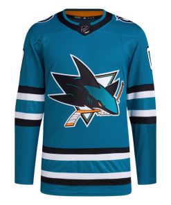 Alternative view of San Jose Sharks adidas  Home  Primegreen Authentic Custom Jersey - Teal