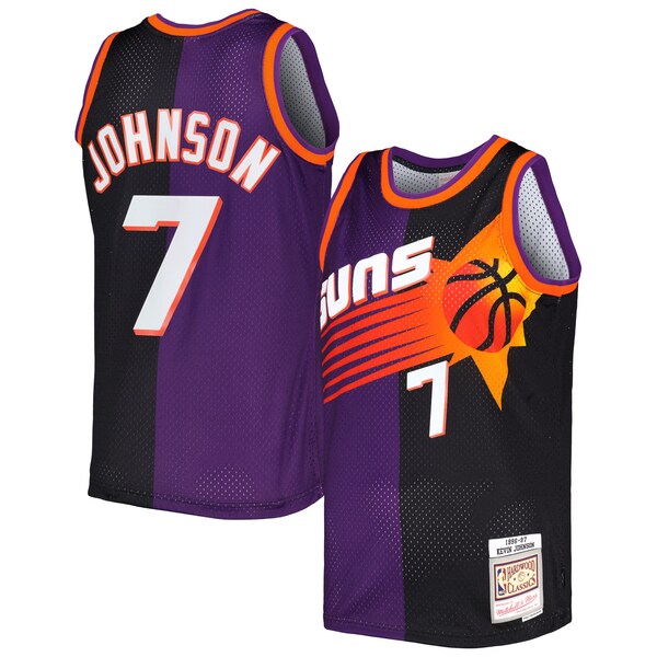 Kevin Johnson Phoenix Suns Hardwood Classics 1996/97 Split Swingman Jersey - Purple/Black - Image 2