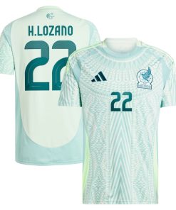 Hirving Lozano Mexico National Team adidas 2024 Away Replica Player Jersey - Green/Burgundy