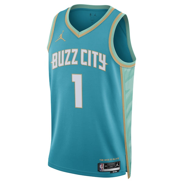 LaMelo Ball Charlotte Hornets Jordan Brand Unisex 2023/24 Swingman Jersey - Teal - City Edition - Image 3