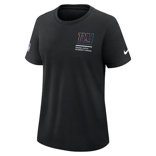New York Giants Nike Women's 2025 NFL Crucial Catch Tri-Blend Dri-FIT T-Shirt - Black - Image 3