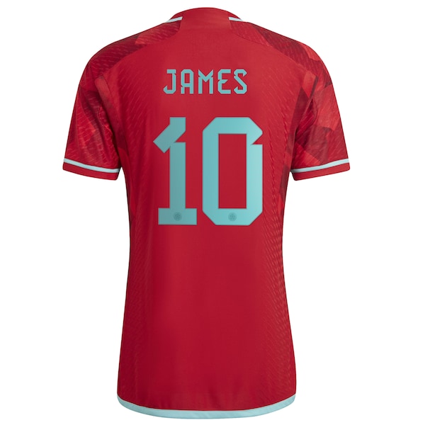 James Rodriguez Colombia National Team adidas 2022/23 Away Authentic Player Jersey - Red - Image 4
