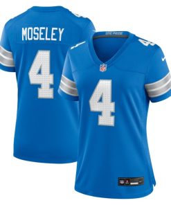 Alternative view of Emmanuel Moseley Detroit Lions Nike Women's Team Game Jersey -  Blue