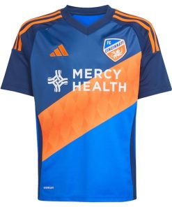 Alternative view of Luca Orellano FC Cincinnati adidas Youth 2025 Orange and Blue Legacy Kit Replica Player Jersey - Blue
