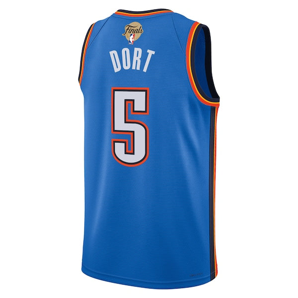 Luguentz Dort Oklahoma City Thunder Nike Unisex 2025 NBA Finals Swingman Jersey - Icon Edition - Blue - Image 3