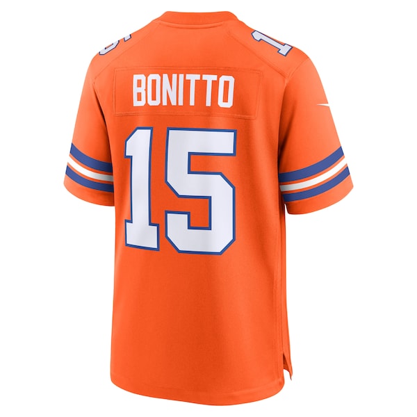Nik Bonitto Denver Broncos Nike Alternate 2 Mile High Collection 1977 Throwback Game Jersey - Orange - Image 3