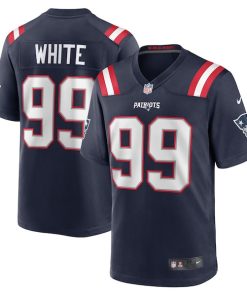 Keion White New England Patriots Nike Team Game Jersey -  Navy/Red/White