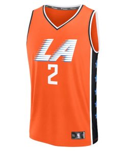 Alternative view of Kawhi Leonard LA Clippers  Youth 2025/26 City Edition Fast Break Jersey - Orange