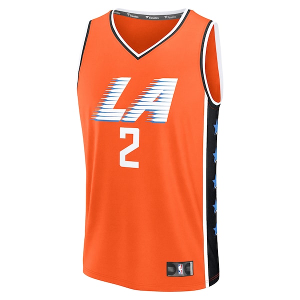 Kawhi Leonard LA Clippers Youth 2025/26 City Edition Fast Break Jersey - Orange - Image 2