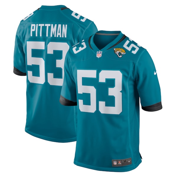 Anthony Pittman Jacksonville Jaguars Nike Team Game Jersey - Teal