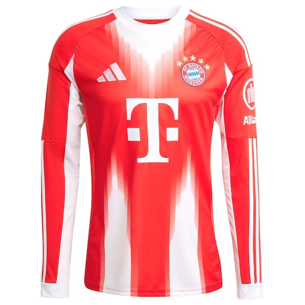 Jamal Musiala Bayern Munich adidas Home 2025/26 Replica Long Sleeve Player Jersey - Red - Image 2