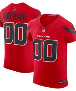 Alternative view of Houston Texans Nike Alternate Vapor F.U.S.E. Elite Custom Jersey -  Red/Navy