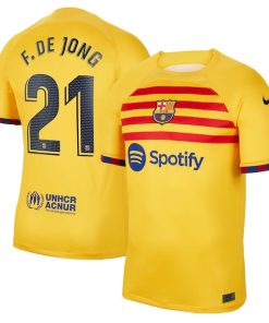 Frenkie de Jong Barcelona Nike Youth 2022/23 Fourth Breathe Stadium Replica Player Jersey - Yellow