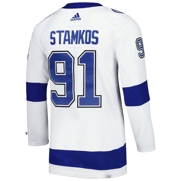 Steven Stamkos Tampa Bay Lightning adidas Away Primegreen Authentic Player Jersey - White/Blue - Image 4