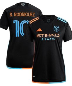 Santiago Rodr¨ªguez New York City FC adidas Women's 2024 24/7 Kit Replica Player Jersey?¨C Black