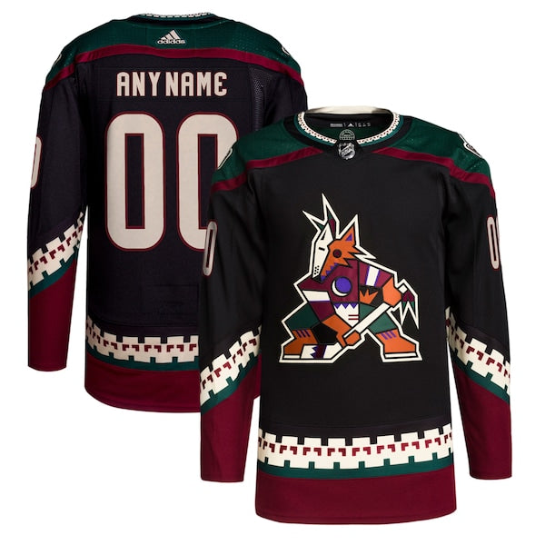 Arizona Coyotes adidas Home Primegreen Authentic Custom Jersey - Black