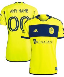 Alternative view of Nashville SC adidas 2024 The 615 Kit Authentic Custom Jersey - Yellow