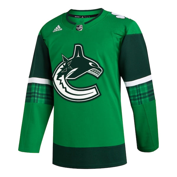 Vancouver Canucks adidas 2023 St. Patrick's Day Primegreen Authentic Jersey - Kelly Green - Image 3
