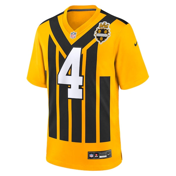 DK Metcalf Pittsburgh Steelers Nike Alternate 1933 Throwback Game Jersey - Gold/White/Black - Image 3