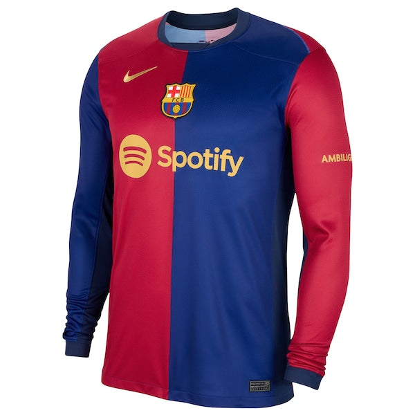 Barcelona Nike 2024/25 Home Long Sleeve Replica Jersey - Royal - Image 2