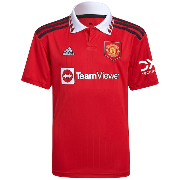 Manchester United adidas Youth 2022/23 Home Replica Custom Jersey - Red - Image 2