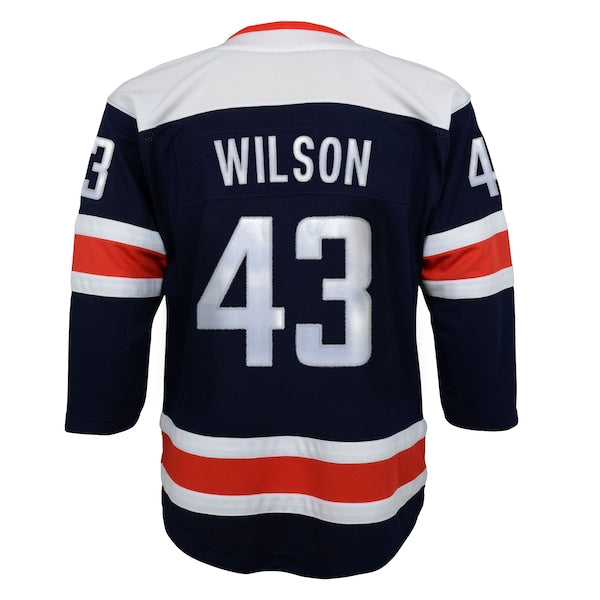 Tom Wilson Washington Capitals Youth 2020/21 Alternate Premier Player Jersey - Navy/Red - Image 5