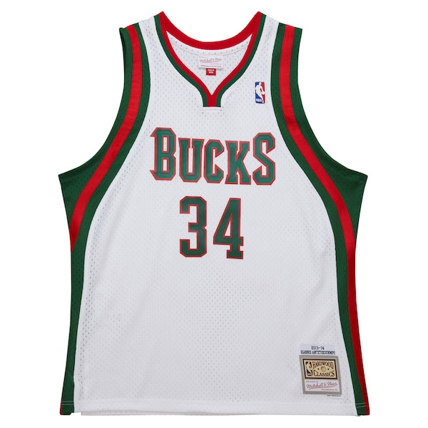 Giannis Antetokounmpo Milwaukee Bucks 2013/14 Hardwood Classics Swingman Jersey - White - Image 3