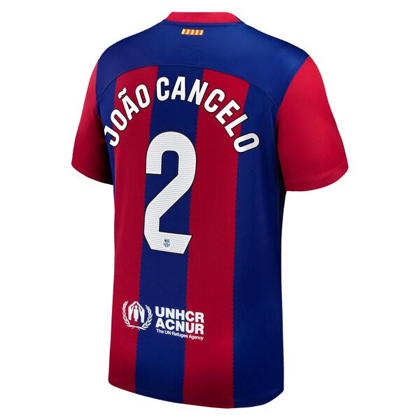 Joao Cancelo Barcelona Nike 2023/24 Home Stadium Replica Player Jersey - Royal/Aqua/White - Image 4