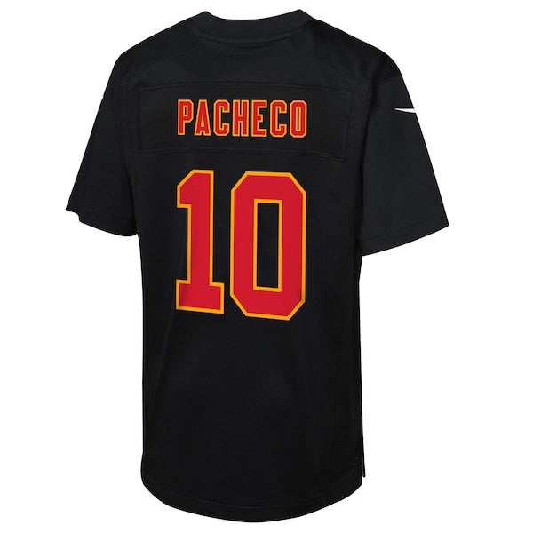 Isiah Pacheco Kansas City Chiefs Nike Youth Super Bowl LVIII Patch Carbon Fashion Game Jersey - Black - Image 3