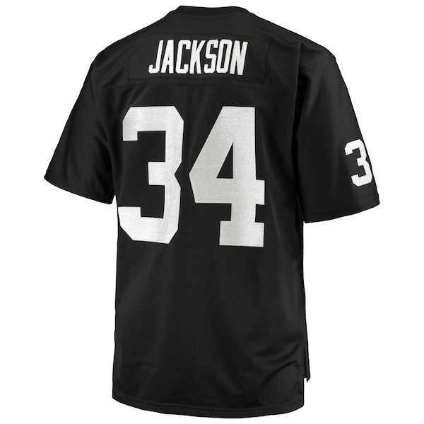 Bo Jackson Las Vegas Raiders Big & Tall 1988 Retired Player Replica Jersey - Black/White - Image 4