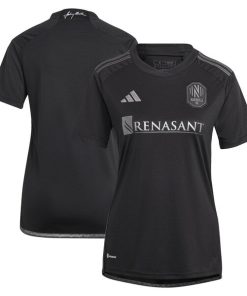 Nashville SC adidas Women's 2024 Man In Black Kit Replica Jersey - Black