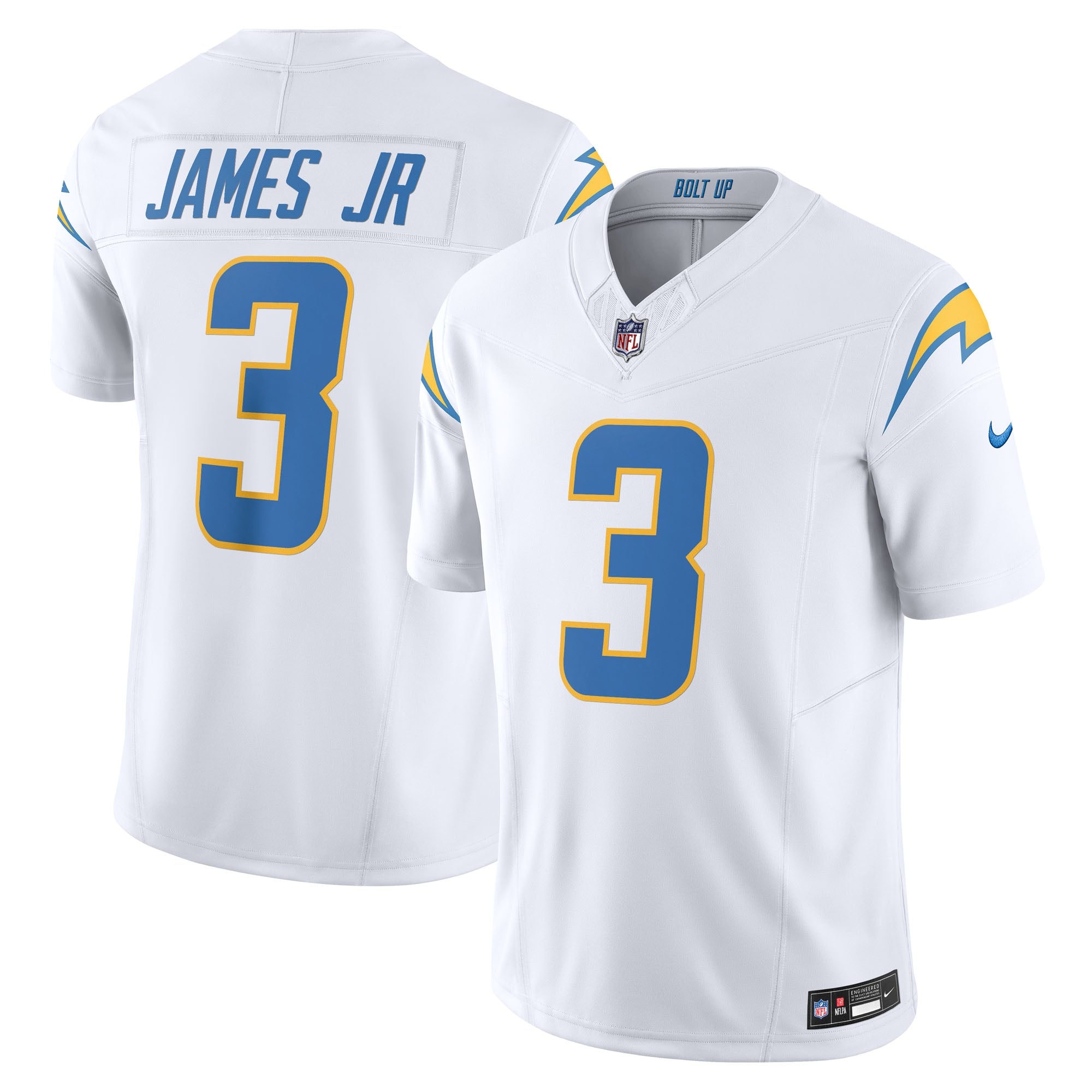 Derwin James Jr. Los Angeles Chargers Nike Alternate Charger Power Vapor F.U.S.E. Limited Jersey - Gold/Navy/White/Powder Blue - Image 6