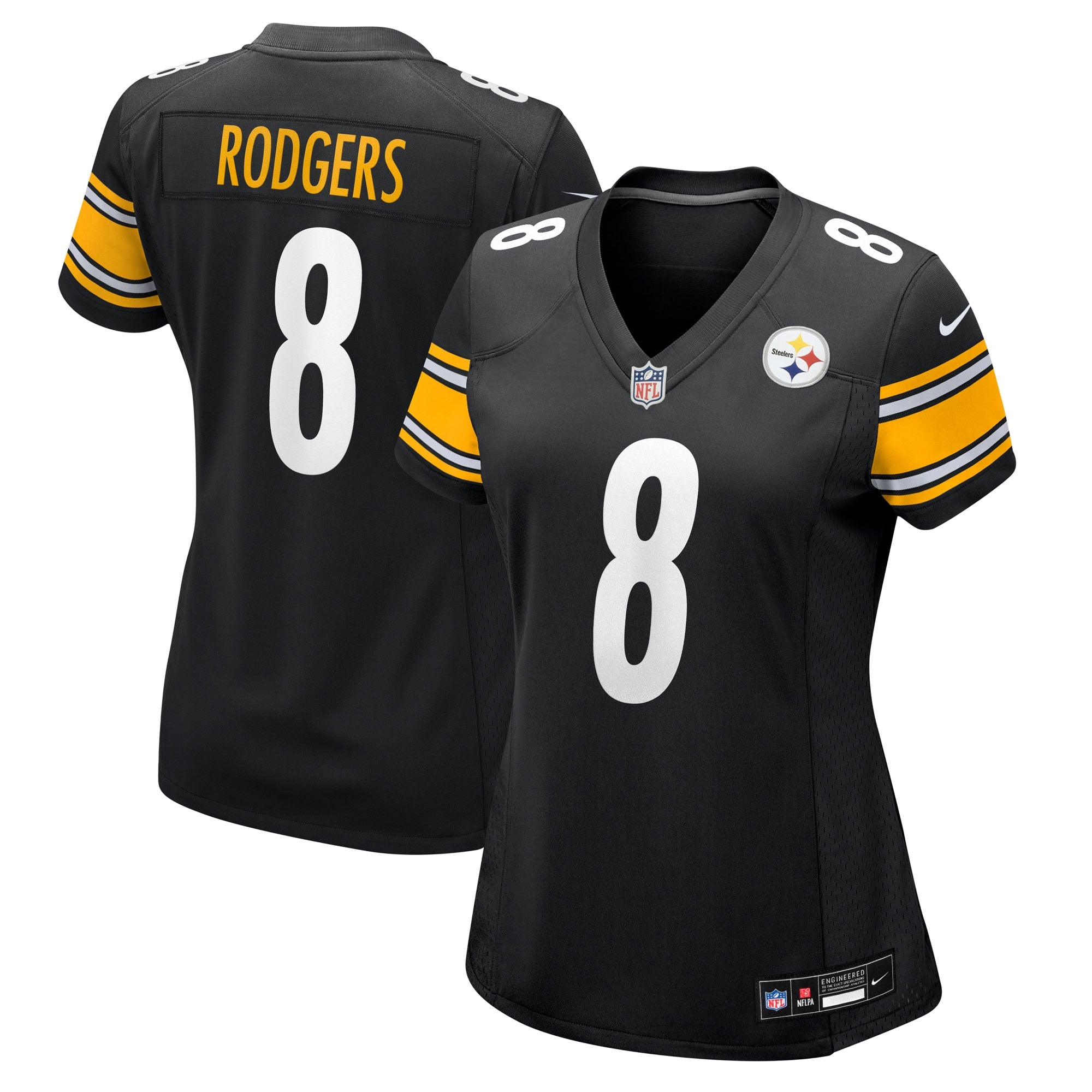 Aaron Rodgers Pittsburgh Steelers Nike Women's Alternate 1933 Throwback Game Jersey - Gold/Black - Image 5
