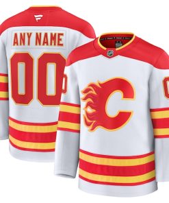 Calgary Flames  Away Premium Custom Jersey - White/Red/Black
