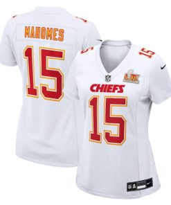 Patrick Mahomes Kansas City Chiefs Nike Women's Super Bowl LIX Fashion Game Jersey - Tundra White/Black