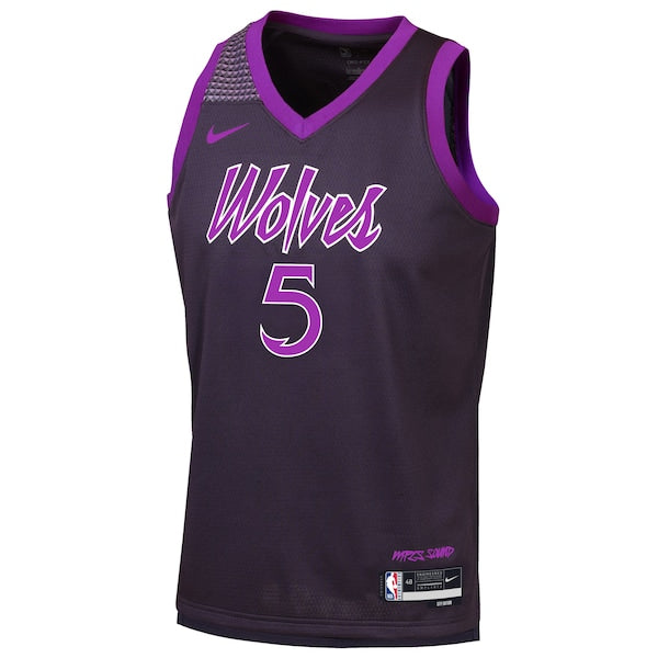 Anthony Edwards Minnesota Timberwolves Nike Youth 2025/26 City Edition Swingman Jersey - Purple - Image 2