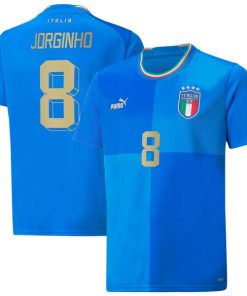 Jorginho Italy National Team Puma Youth 2022/23 Home Replica Player Jersey - Blue