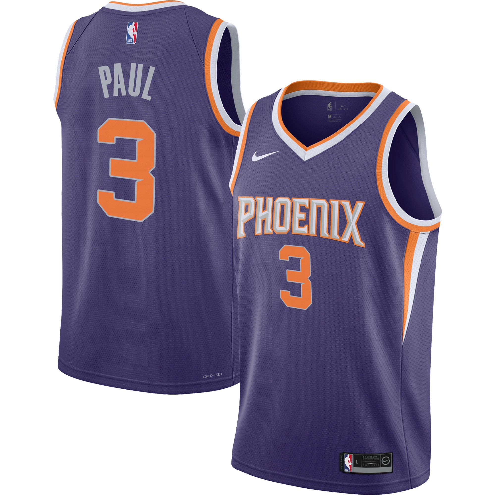 Chris Paul Phoenix Suns Nike Youth Swingman Jersey - Association Edition - White/Purple - Image 5